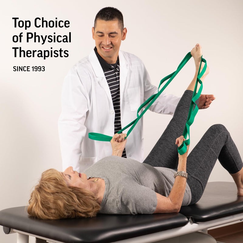 OPTP حزام التمدد الأصلي من OPTP مع ملصق التمارين، مصنوع في الولايات المتحدة، الخيار الأفضل لأحزمة التمدد للعلاج الطبيعي، حزام تمدد اليوغا أو حزام علاج الركبة - Image 2