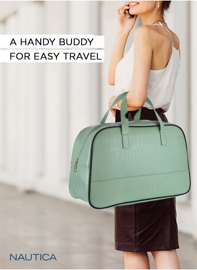 NAUTICA - Nautica Duffle Bag for Travel | Stylish Leatherette Luggage | Compact and Comfortable for Travelling | Suitable for Men's and Women's One Size (Green, 15 cms) - Image 1