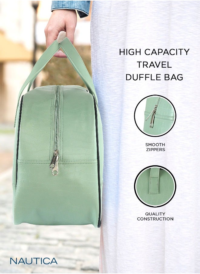 NAUTICA - Nautica Duffle Bag for Travel | Stylish Leatherette Luggage | Compact and Comfortable for Travelling | Suitable for Men's and Women's One Size (Green, 15 cms) - Image 1