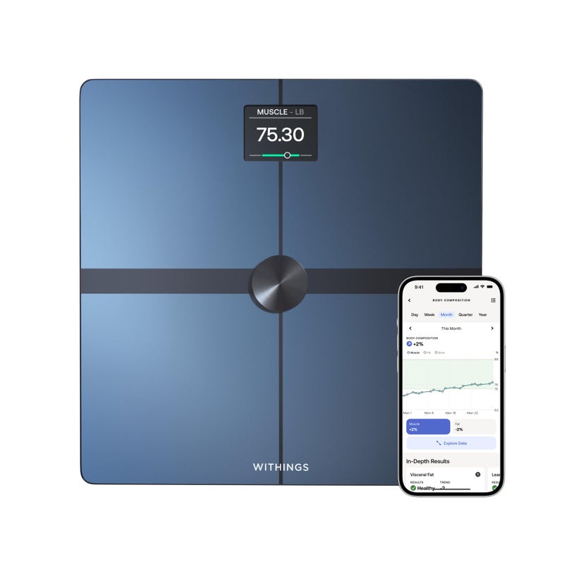 WITHINGS Body Smart - Accurate Scale for Body Weight and Fat Percentage, Body Composition Wi-Fi and Bluetooth, Baby Weight Smart Scale Apple Compatible, Bathroom Scale,FSA/HSA - Image 1