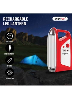 Brighton BRIGTON LED Lantern: 60 SMD LEDs, Rechargeable, 25-Hour Runtime, USB Charging, Durable Design, 2-Year Warranty – Ultimate Portable Lighting Solution for Camping, Emergencies, and Outdoors.  - Image 2