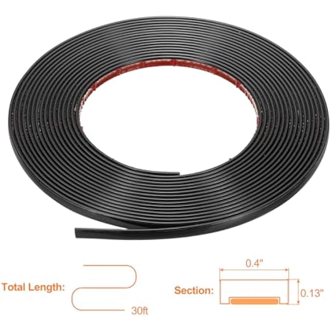 PEEL AND STICK MOLDING TRIM 30FT X 0.4" FLEXIBLE WALL TRIM SELF ADHESIVE PVC WALL CORNER GAP SEALING TRIM FOR WALL CEILING FLOOR CABINET TILE EDGE MIRROR FRAME, BLACK - Image 3