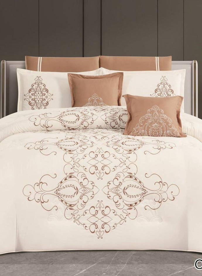 Xi Duo Duo Nephrin bedding set, luxurious embroidered microfiber quilt, with high quality, suitable for all seasons, consisting of 8 pieces - Image 2