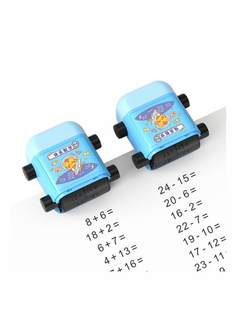 Smart Math Roller Stamps for Kids 2 In 1 Math Stamp Addition and Subtraction Practice Stamps Within 100 Dual Head Teaching Stamps Math Learning Toy for Preschool Kindergarten Classroom Supplies