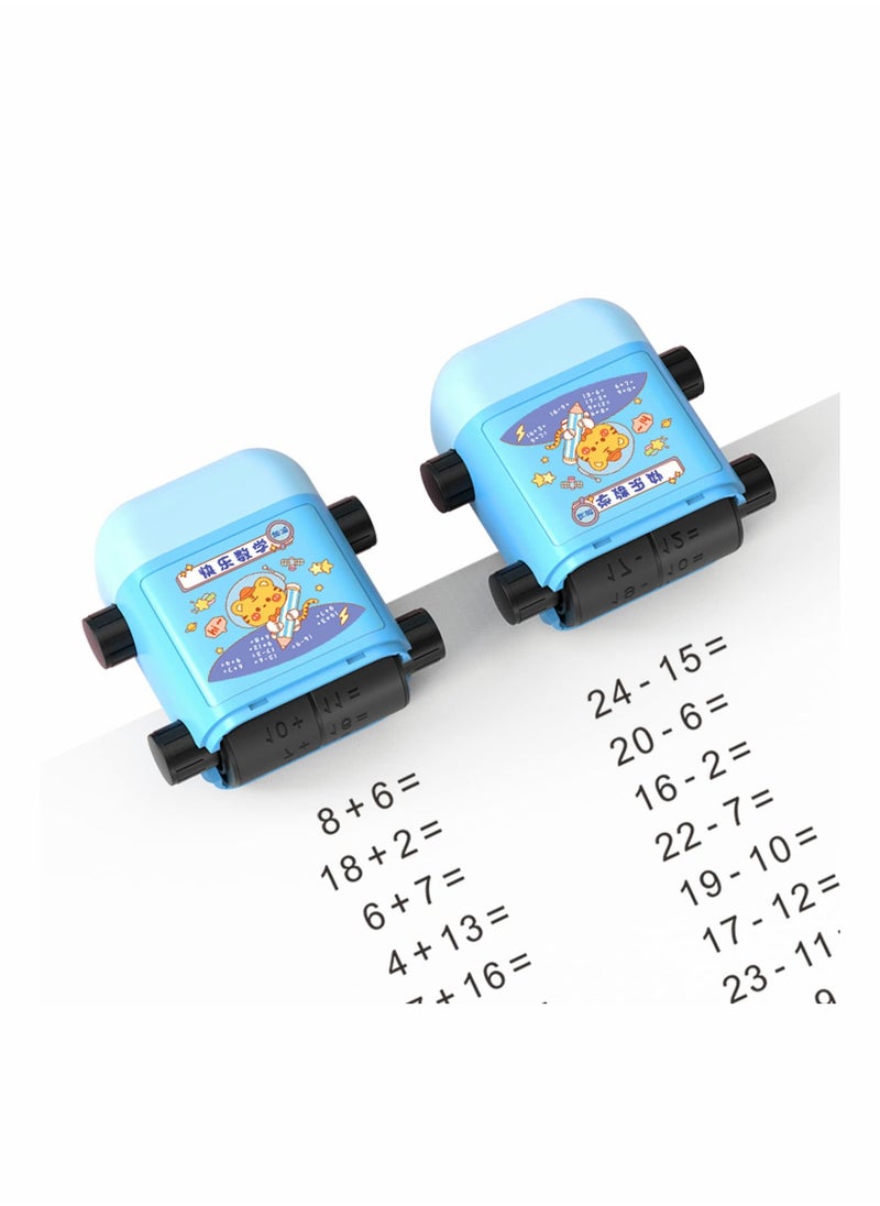 null - Smart Math Roller Stamps for Kids 2 In 1 Math Stamp Addition and Subtraction Practice Stamps Within 100 Dual Head Teaching Stamps Math Learning Toy for Preschool Kindergarten Classroom Supplies - Image 1