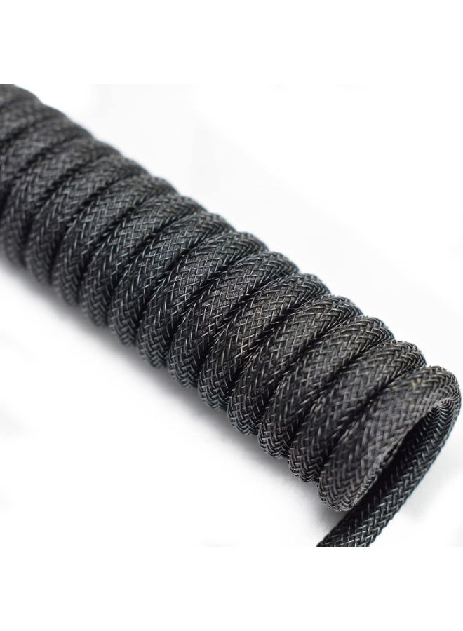 كابلات لوحة المفاتيح المتفرقة 1.5 متر ملفوفة من النوع C إلى USB A مع موصل الطيران القابل للفصل.for لوحة المفاتيح / اللوح الألعاب (أسود) - Image 4