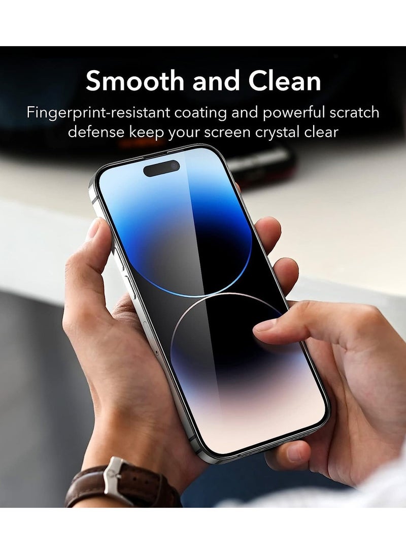 2-Pack iPhone 15 Full Coverage Cover Screen Protector 9H Tempered Glass Film Easy Install HD Clear With level Shockproof Impact Resistance Guard Dispaly Film Anti-Scratch Protection - Image 3