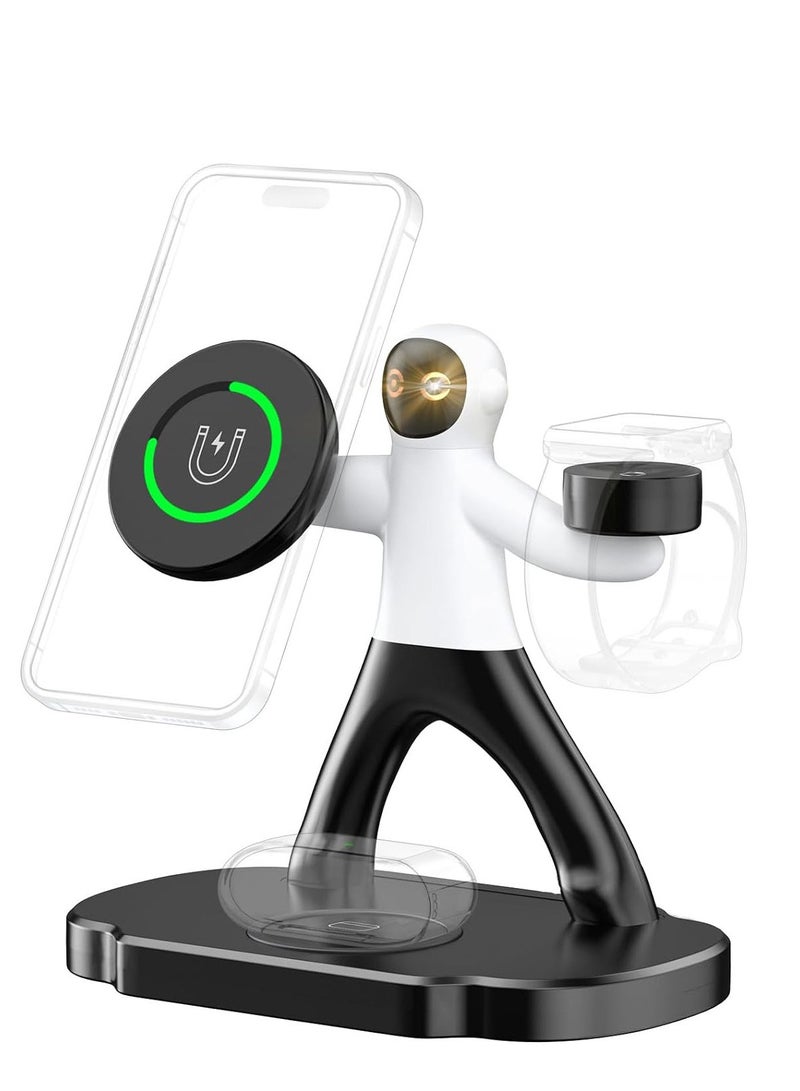 SYOSI Wireless Charging Station 3 in 1, 18W Fast Magnetic Wireless Charger for Apple Devices, Compatible with iPhone 15/14/13/12 Pro Max, AirPods 3 2 Pro, iWatch Series for Bedside/Office/Desk - Image 1