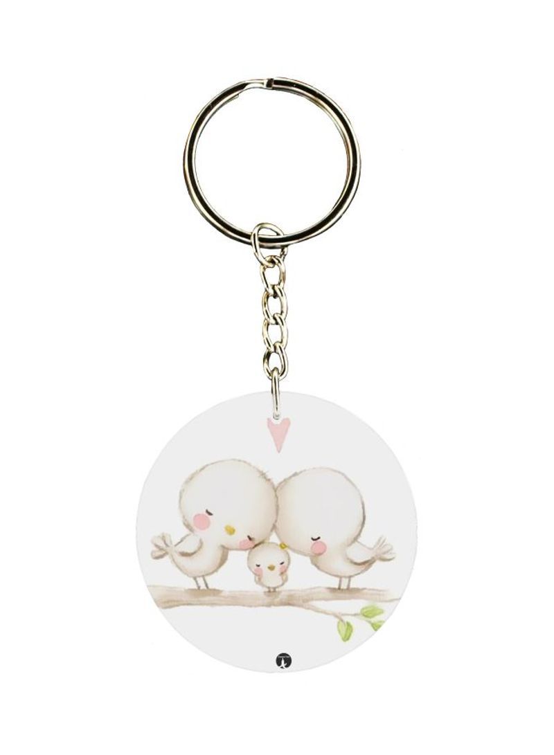 Cartoon Birds Themed Single Sided Keychain