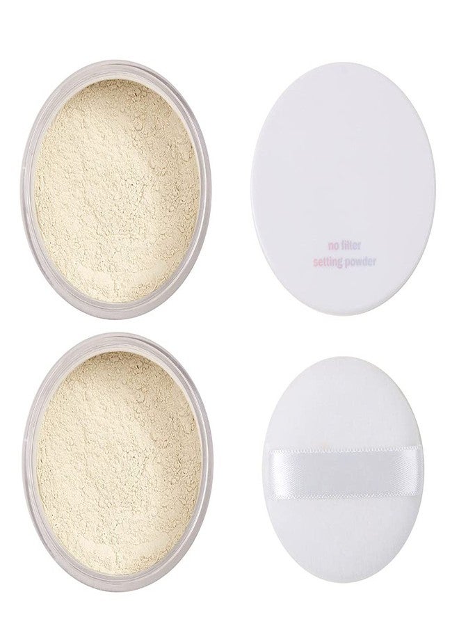 Meifen 2 Pcs PHOERA Translucent Setting Powder, Control Oil Brighten Skin Color Cover Blemish Face Setting Loose Powder。 (01 Translucent) - Image 1
