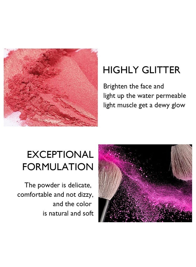 سمادو مكياج هايلايتر لامع ، بودرة برونزية ، مكياج برونزي غير لامع ، باليت هايلايتر أبيض لامع أحمر الخدود باليت بودرة برونزر 5 ألوان - Image 5