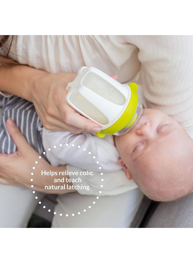 Kiinde Active Latch Silicone Baby Bottle, Anti Colic, Leak Proof, Easy to Clean, Includes 2 Medium Flow Active Latch Nipples with Covers, 4 Ounce, 2 Count, Blue - Image 4