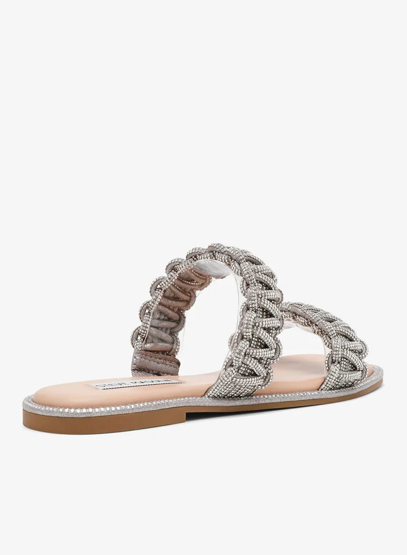 STEVE MADDEN Nyssa Silver Flat Sandals