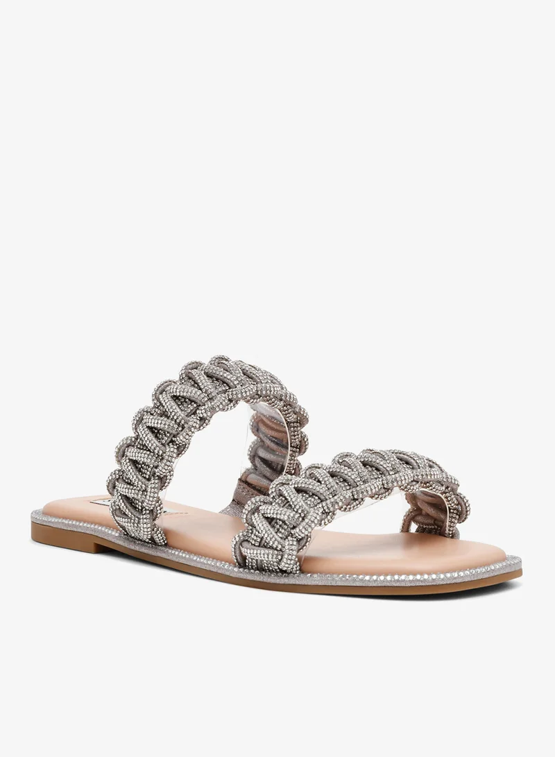 STEVE MADDEN Nyssa Silver Flat Sandals