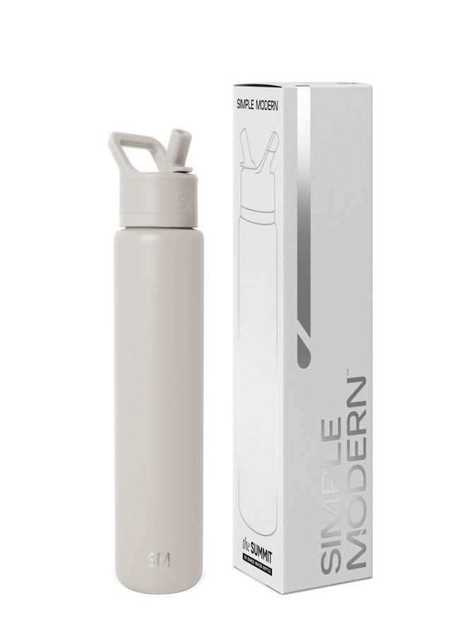 Simple Modern Water Bottle with Straw Lid | Vacuum Insulated Stainless Steel Metal Thermos | Reusable Leak Proof BPA-Free Flask for Sports Gym | Summit Collection | 30oz, Almond Birch - Image 1