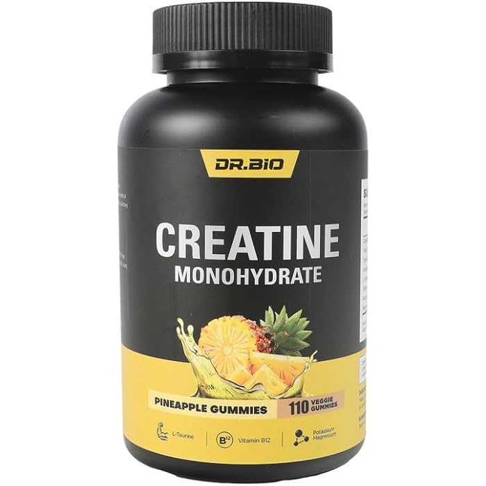 Dr.Bio Creatine Monohydrate Gummies, Pineapple, 110 Count - Image 1