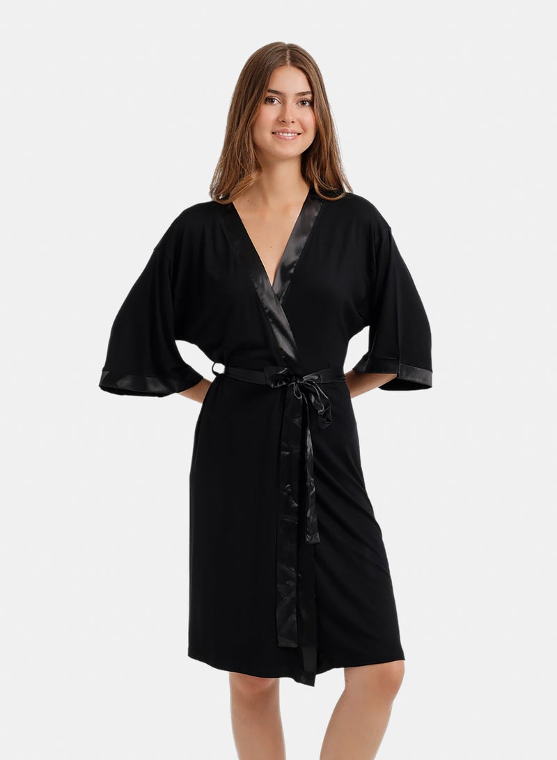 Carina Satin-Trim Robe - Image 1