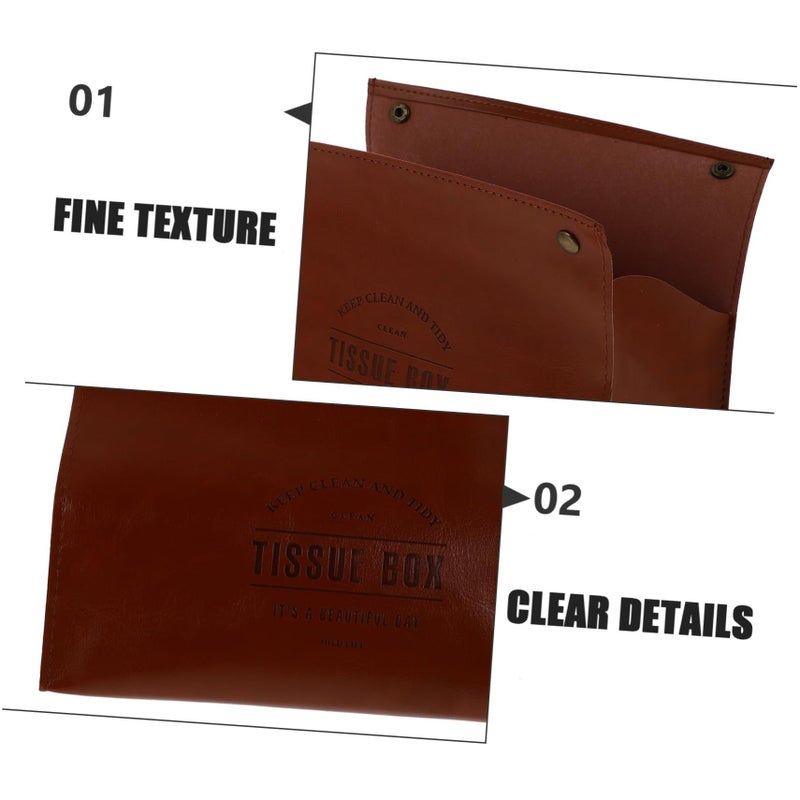 Orange Nordic Tissue Box Leather Storage Napkin Holder 19X11.5X11cm - Image 4