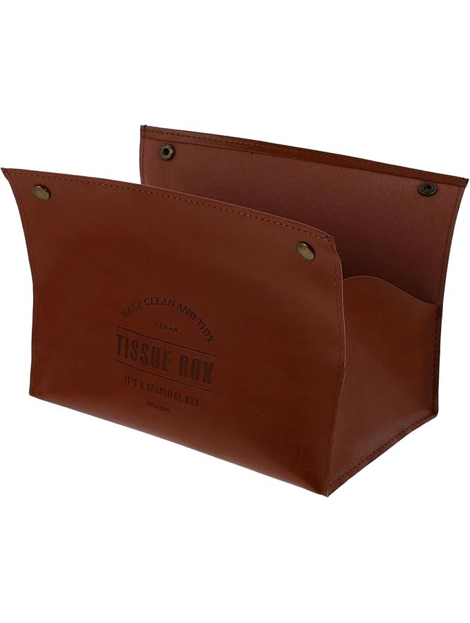 Orange Nordic Tissue Box Leather Storage Napkin Holder 19X11.5X11cm - Image 1