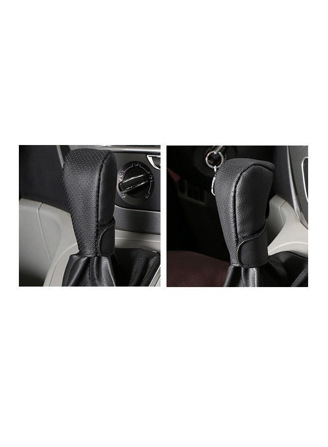 Generic Leather Gear Cover for Car, Shift Cover, Pure Handmade Car Gear Handle Cover, Interior Decoration Automotive Supplies (Black)  - Image 4