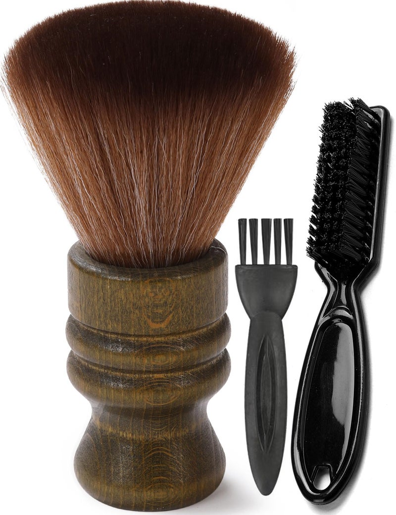 Borogo Barber Neck Duster Brush - Borogo Professional Barber Hair Cutting Cleaning Hairbrush Styling Tool (Neck brush+Black brush) - Image 1