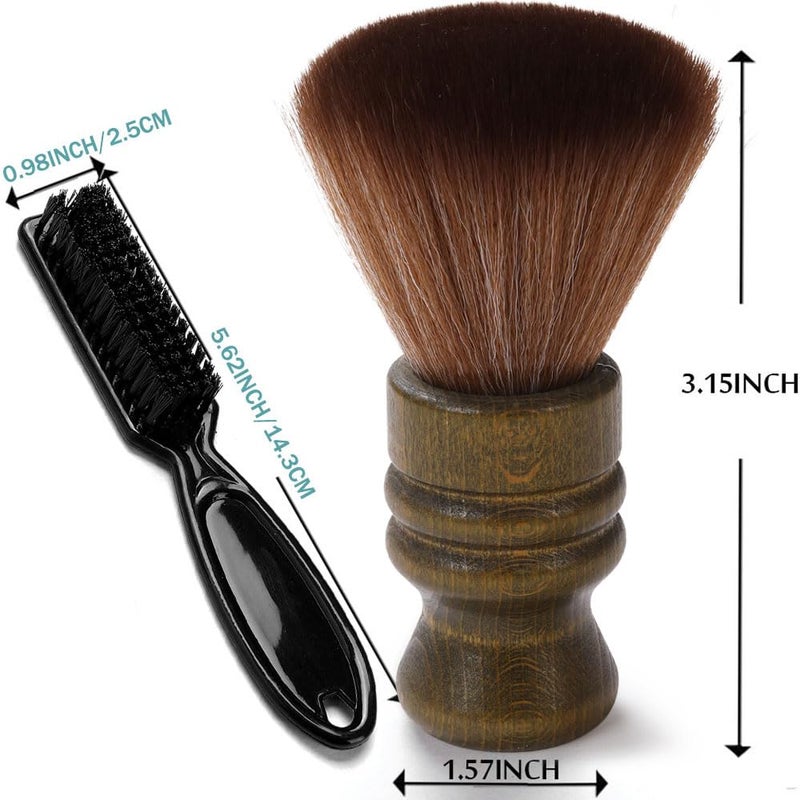 Borogo Barber Neck Duster Brush - Borogo Professional Barber Hair Cutting Cleaning Hairbrush Styling Tool (Neck brush+Black brush) - Image 2