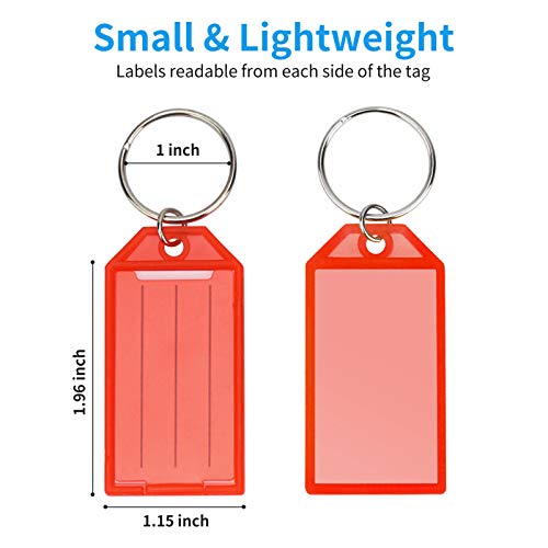 Cuttte 16 Pack Plastic Key Tags, Key Labels with Ring and Label Window, 8 Colors - Image 3