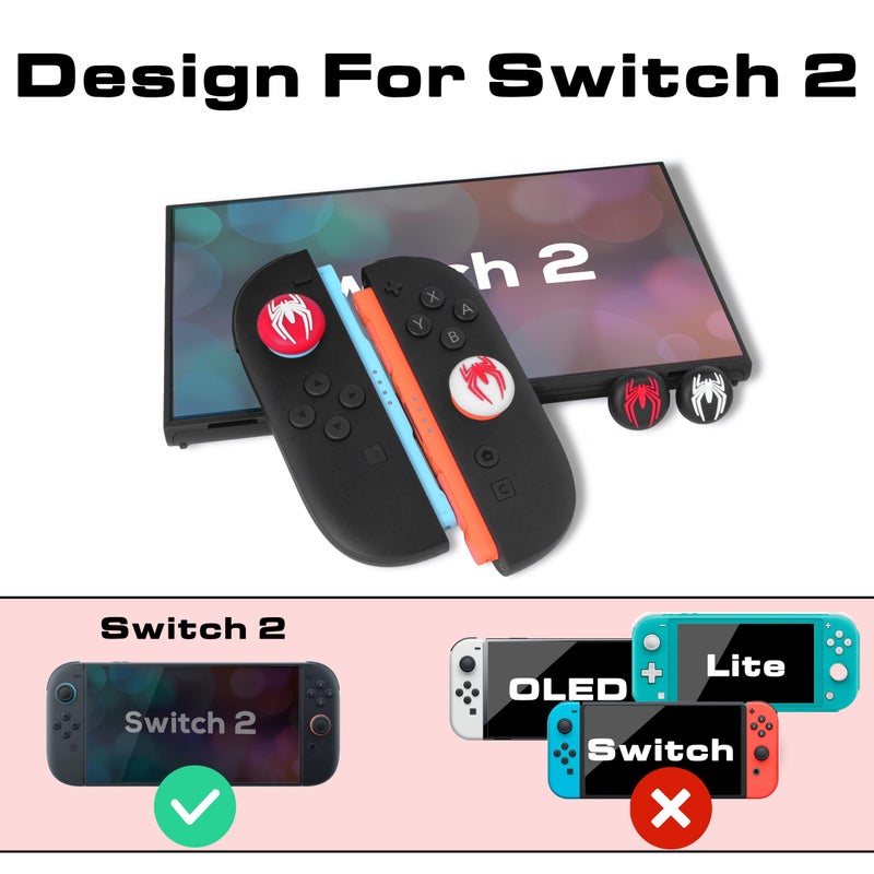 TIKOdirect Cute Thumb Grip Caps Compatible with Switch 2/ Switch Pro Controller, 4PCS Soft Silicone Protective Button Cover, Black - Image 5