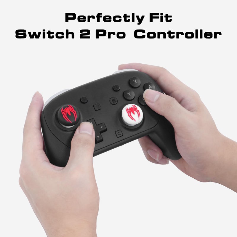 TIKOdirect Cute Thumb Grip Caps Compatible with Switch 2/ Switch Pro Controller, 4PCS Soft Silicone Protective Button Cover, Black - Image 4