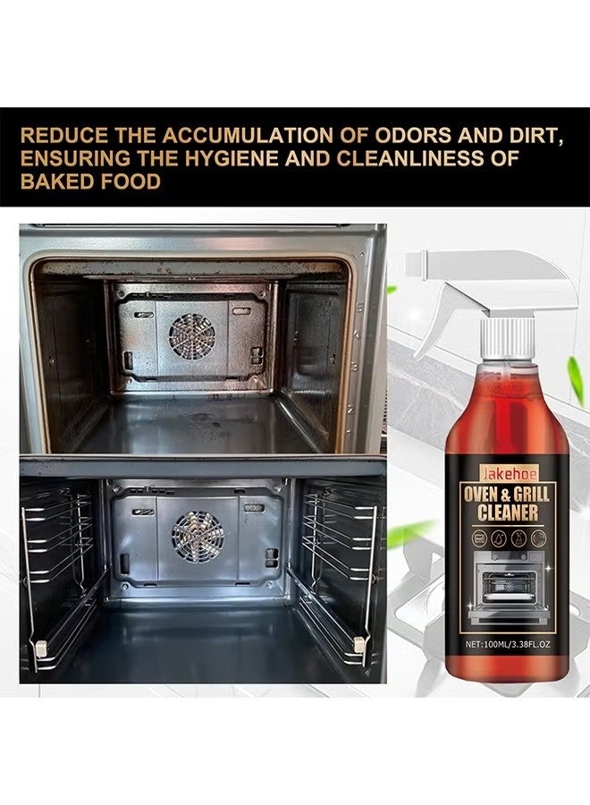 Jakehoe Oven And Grill Cleaner Spray, Cleans and Degreases BBQ Cooking Grates And Racks, Glass, Ceramic Cooktops, Pellet And Electric Smokers, Heavy Duty Degreaser For Stubborn Grease, Burnt-On Food And Carbon Buildup, 100ML - Image 3