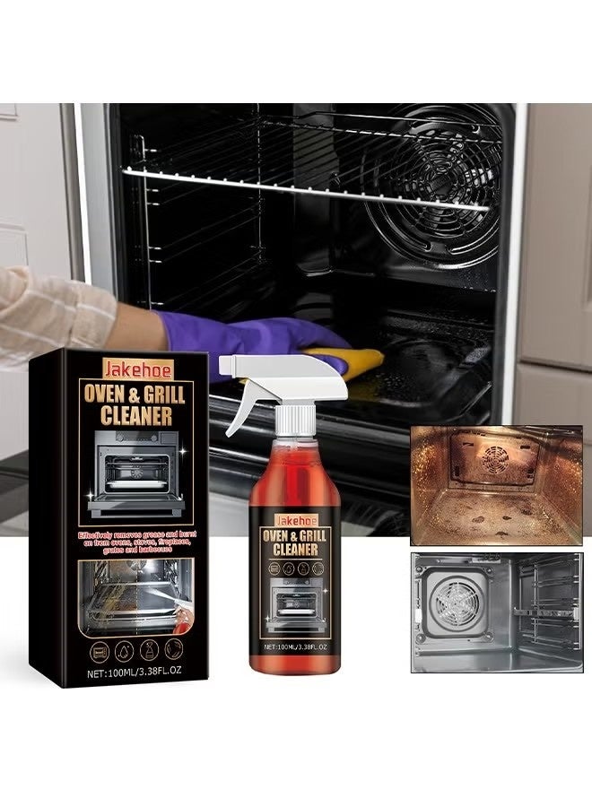 Jakehoe Oven And Grill Cleaner Spray, Cleans and Degreases BBQ Cooking Grates And Racks, Glass, Ceramic Cooktops, Pellet And Electric Smokers, Heavy Duty Degreaser For Stubborn Grease, Burnt-On Food And Carbon Buildup, 100ML - Image 4