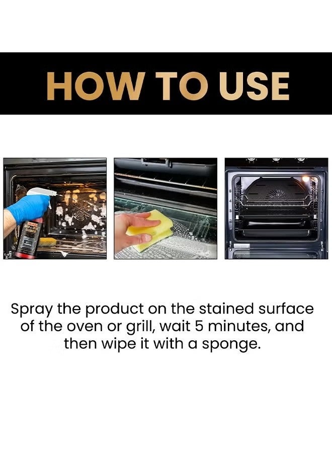 Jakehoe Oven And Grill Cleaner Spray, Cleans and Degreases BBQ Cooking Grates And Racks, Glass, Ceramic Cooktops, Pellet And Electric Smokers, Heavy Duty Degreaser For Stubborn Grease, Burnt-On Food And Carbon Buildup, 100ML - Image 2