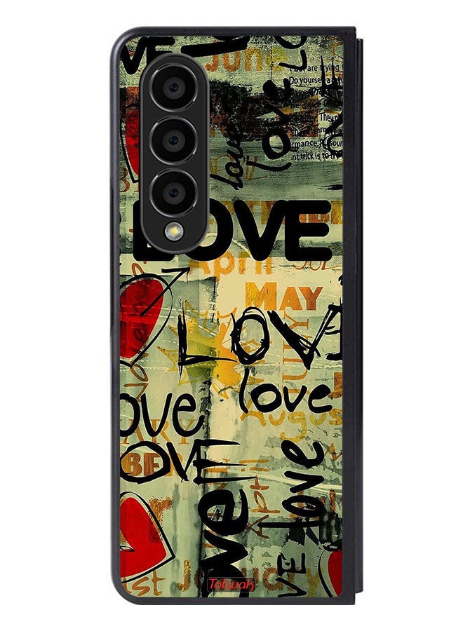 Tolwak Samsung Galaxy Z Fold 4 Protective Case Cover Love Tags - Image 1