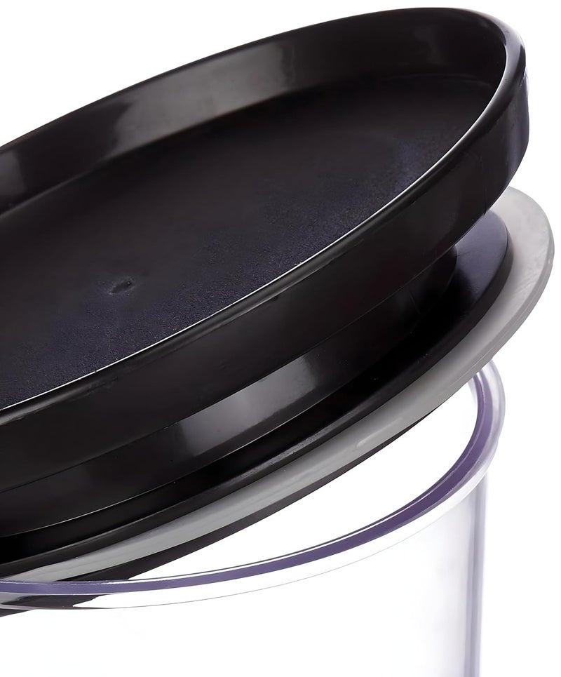 Floraware Plastic Storage Jar and Container Set I Air Tight BPA Free Containers for Kitchen Storage Set I Grocery Kitchen Container Set I Multipurpose Jar 500 Ml Each Black Set of 4 - Image 4