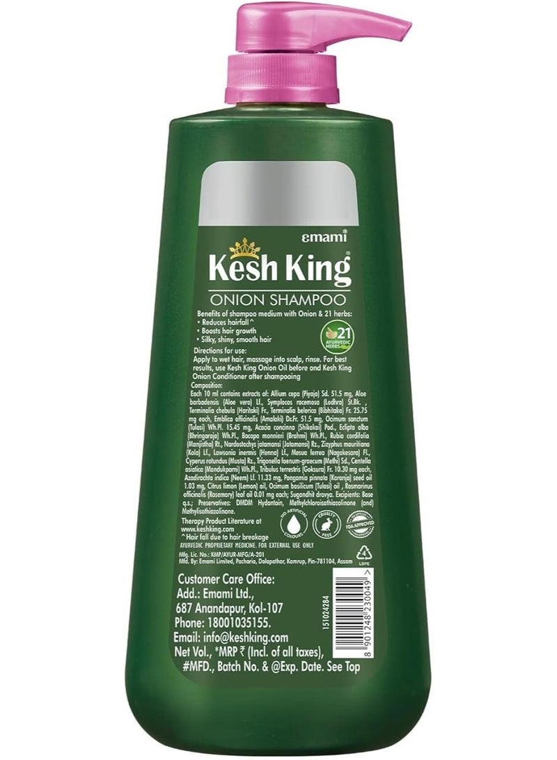 Kesh King Ayurvedic Onion Shampoo with 21 Herbs, Reduces Hairfall and Boost Hair Growth 600ml - Image 2