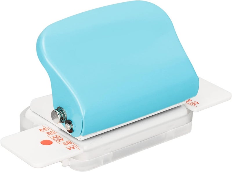 Dioche Manual Binding Machines 6-Hole Multipurpose Cinch Book Binder for Home Office Use - Robust Alloy & ABS Construction in White (Light Blue) - Image 4