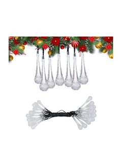 Generic 16 pcs crystal rope, white teardrop for decoration, plastic LED lighting for parties for the home, contains colored lighting with a rope design, amazing small crystal lamps, adds more happiness, and a plug for the decor - white, one piece  - Image 1