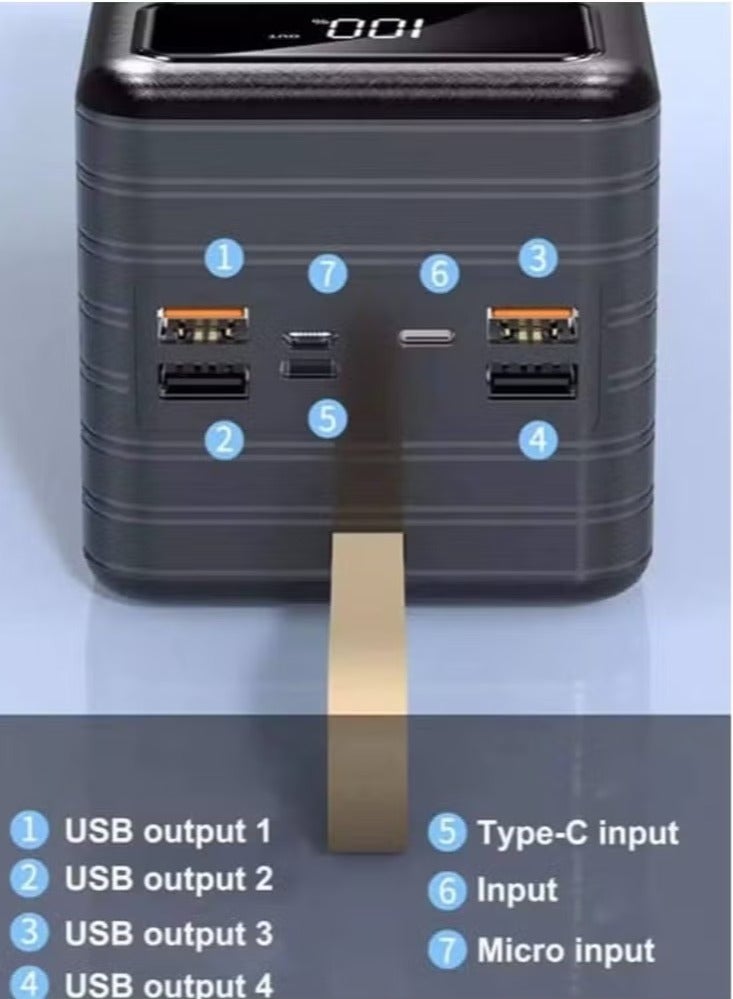 REBENUO بنك طاقة محمول 7000mAh – بطارية خارجية مدمجة للشحن السريع للهواتف الذكية، والأجهزة اللوحية، وسماعات الأذن وأجهزة USB، شاحن سفر نحيف عالي السعة مع مدخل USB وType-C، احتياطي طاقة خفيف الوزن بحجم الجيب للشحن أثناء التنقل - Image 2