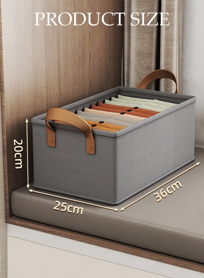 DUNISO 3pcs Wardrobe Clothes Organizer Foldable Closet Storage Organizer for Clothes Jeans Washable Closet Storage Boxes with Carrying Handles Cube Storage Bin for Home Bedroom Office - Image 2