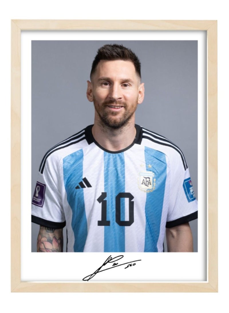 Boomah Accessories Lionel Messi Argentina FIFA World Cup Autographed Poster with Frame 30x40cm 