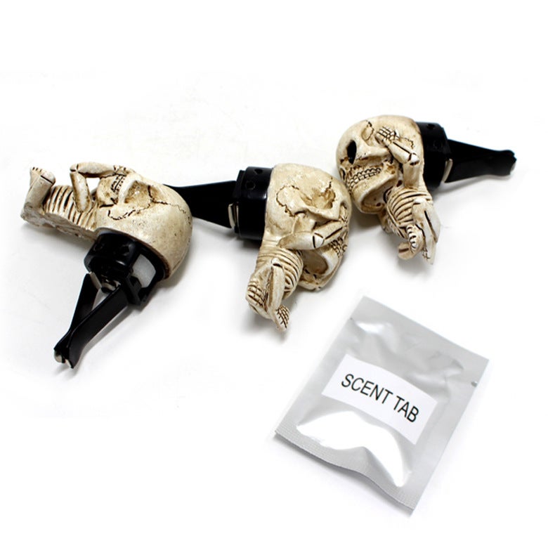 HG Cross-Border Antique Skull Car Air Freshener Clip Set - Creative Resin Car Vent Aromatherapy Pendant - Image 5