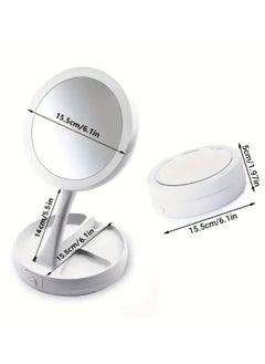Arabest 10X Magnifying LED Makeup Mirror With Light, Simple Foldable Stand With Storage Function Lighted Vanity Makeup Double Sided Mirror For Household, Beauty Gift For Women  - Image 4