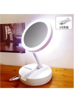 Arabest 10X Magnifying LED Makeup Mirror With Light, Simple Foldable Stand With Storage Function Lighted Vanity Makeup Double Sided Mirror For Household, Beauty Gift For Women  - Image 5