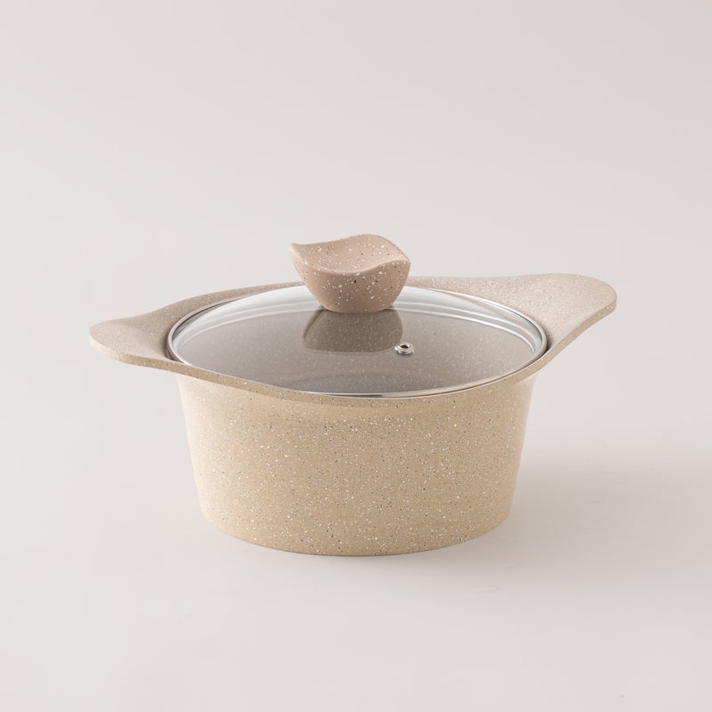 ألبرتو طقم قدور ألومنيوم 8 قطع، كريمي - Image 3