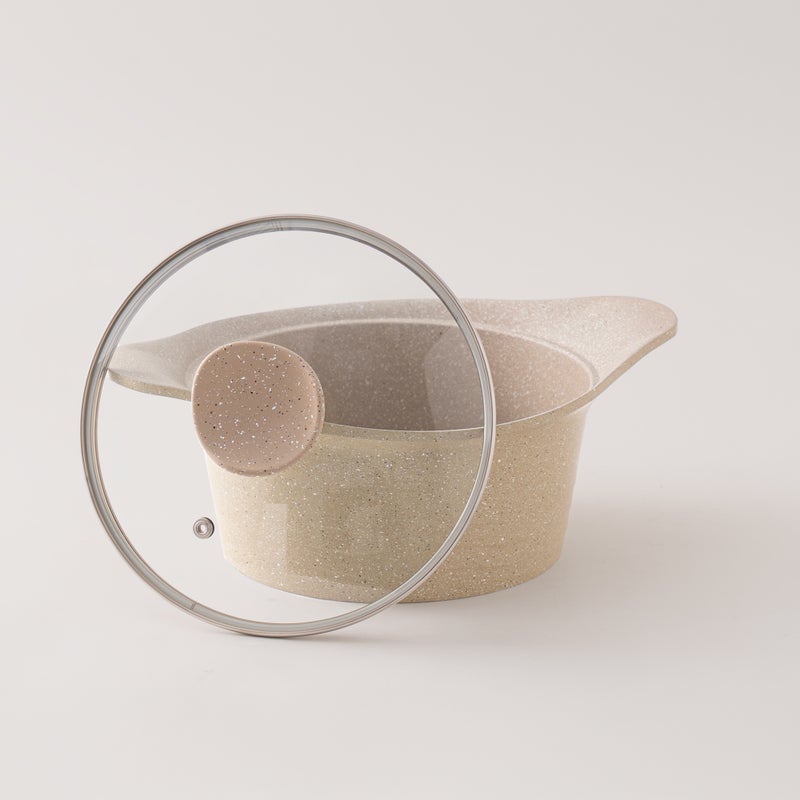 ألبرتو طقم قدور ألومنيوم 8 قطع، كريمي - Image 4