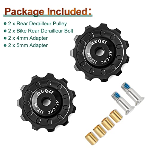 MUQZI Bike Rear Derailleur Pulley, 11T+11T MTB Bicycle Ceramic Bearing Jockey Wheel Guide Roller Pulley Sets for Mountain Road Bike, Black - Image 2