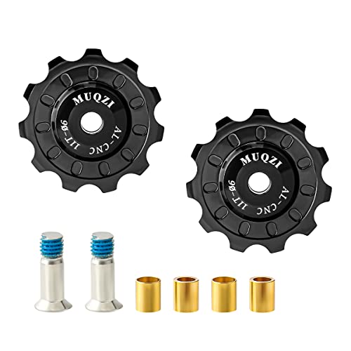 MUQZI Bike Rear Derailleur Pulley, 11T+11T MTB Bicycle Ceramic Bearing Jockey Wheel Guide Roller Pulley Sets for Mountain Road Bike, Black - Image 1