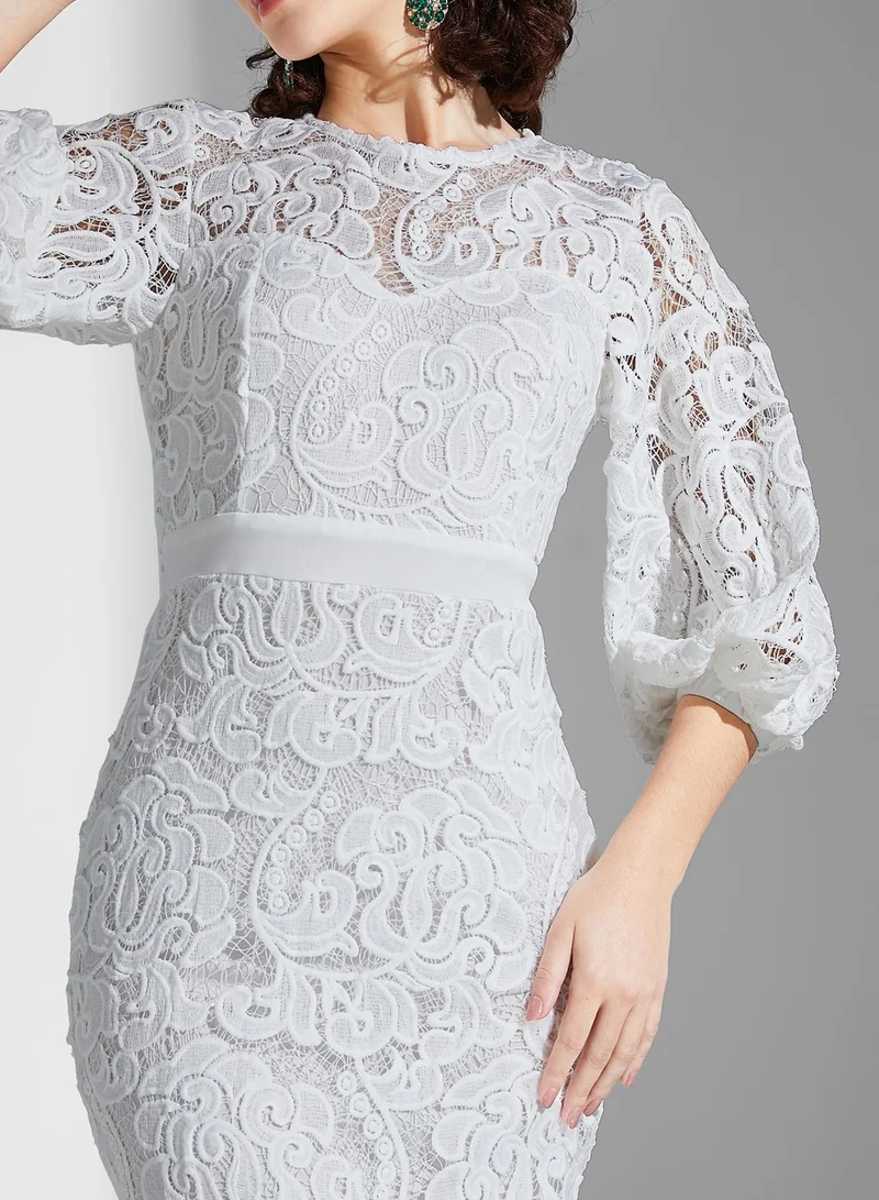 Ella Limited Edition Puff Sleeve Lace Dress