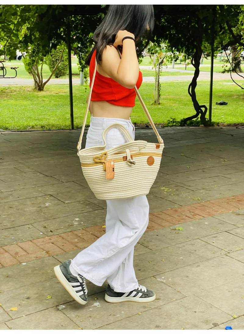 BDZ Deri Jute Straw Look Handbag Beach Bag Shoulder Bag