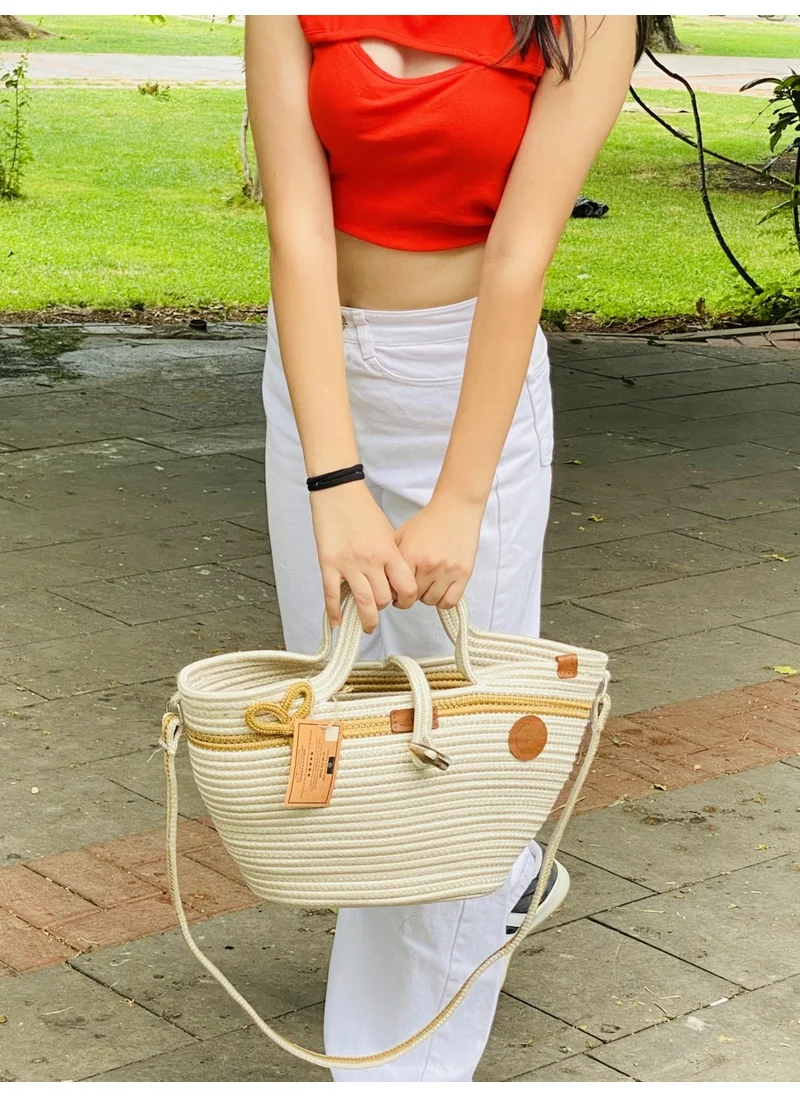 BDZ Deri Jute Straw Look Handbag Beach Bag Shoulder Bag